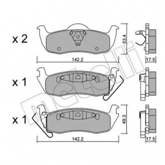 Комплект тормозных колодок, дисковый тормоз Metelli 22-0720-0