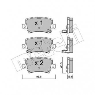 Комплект гальмівних колодок Metelli 22-0729-0