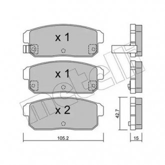 Комплект гальмівних колодок (дискових) Metelli 22-0733-0