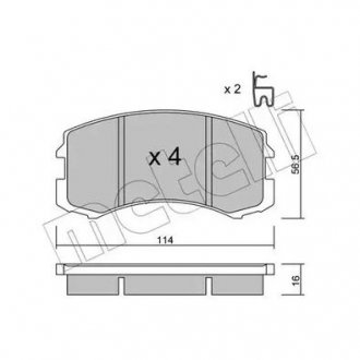 Гальмівні колодки, дискове гальмо (набір) Metelli 22-0736-0