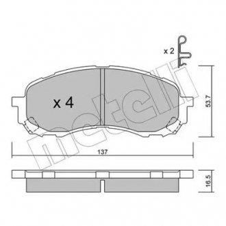 Комплект гальмівних колодок Metelli 22-0762-0