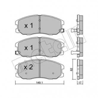 Комплект гальмівних колодок (дискових) Metelli 22-0778-0