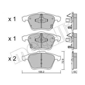Колодки гальмівні дискові, комплект Metelli 2208050
