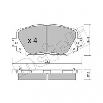 Гальмівні колодки, дискове гальмо (набір) Metelli 22-0820-0