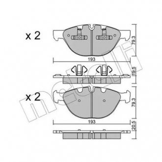 Комплект гальмівних колодок (дискових) Metelli 22-0823-0 (фото 1)