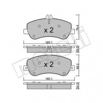 Комплект гальмівних колодок Metelli 22-0825-0 (фото 1)
