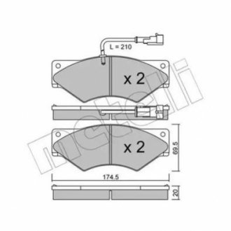 Комплект гальмівних колодок (дискових) Metelli 22-0849-1