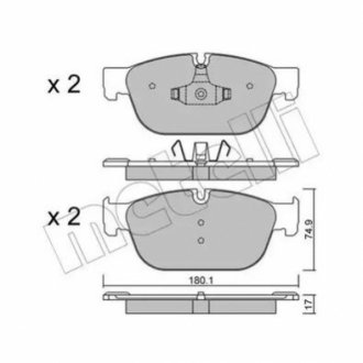 Комплект тормозных колодок, дисковый тормоз Metelli 22-0854-0 (фото 1)