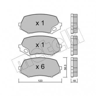 Гальмівні колодки, дискове гальмо (набір) Metelli 22-0874-0