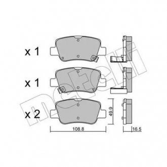 Комплект гальмівних колодок Metelli 22-0881-0