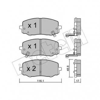 Комплект гальмівних колодок (дискових) Metelli 22-0912-0