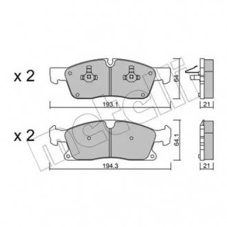 Комплект тормозных колодок Metelli 22-0927-4 (фото 1)