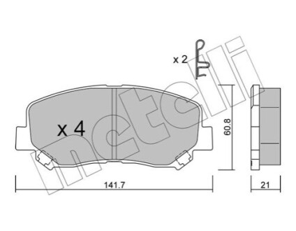 Комплект гальмівних колодок Metelli 22-0969-1