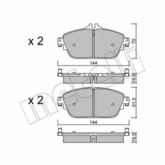 Комплект гальмівних колодок (дискових) Metelli 22-1017-0