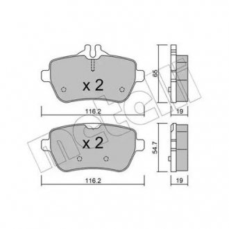 Комплект гальмівних колодок Metelli 22-1022-0