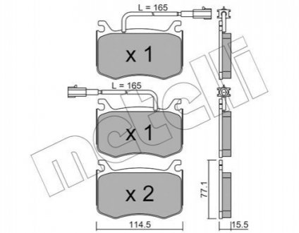 Комплект гальмівних колодок Metelli 22-1099-0 (фото 1)