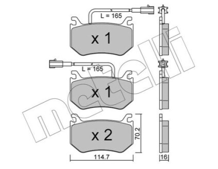 ЗАДНІ ГАЛЬМІВНІ КОЛОДКИ Metelli 22-1102-0