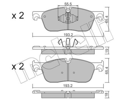 Комплект гальмівних колодок Metelli 22-1123-1