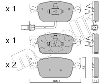 Комплект гальмівних колодок Metelli 22-1125-0