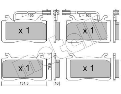 Колодки гальмівніALFA STELVIO 16- Metelli 22-1141-0