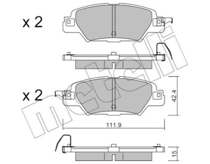 Комплект гальмівних колодок Metelli 22-1158-0