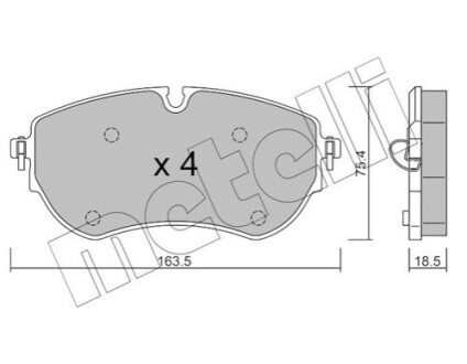 ПЕРЕДНІ ГАЛЬМІВНІ КОЛОДКИ Metelli 22-1172-1