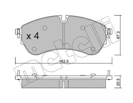 Комплект гальмівних колодок Metelli 22-1173-0