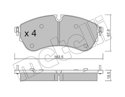 ПЕРЕДНІ ГАЛЬМІВНІ КОЛОДКИ Metelli 22-1173-1