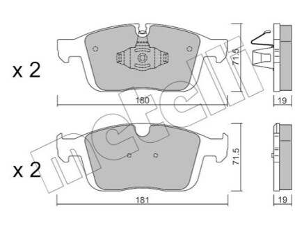 Комплект гальмівних колодок Metelli 22-1188-0