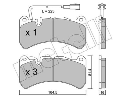 Комплект гальмівних колодок Metelli 22-1201-0