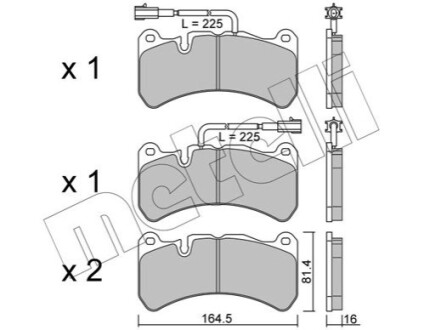 ПЕРЕДНІ ГАЛЬМІВНІ КОЛОДКИ Metelli 22-1201-2