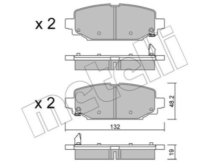 ЗАДНІ ГАЛЬМІВНІ КОЛОДКИ Metelli 22-1210-0