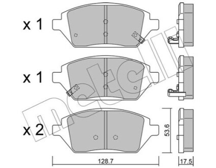 ПЕРЕДНІ ГАЛЬМІВНІ КОЛОДКИ Metelli 22-1211-0