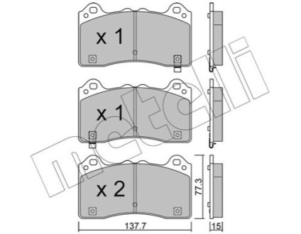 ПЕРЕДНІ ГАЛЬМІВНІ КОЛОДКИ Metelli 22-1220-0