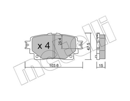 Комплект гальмівних колодок (дискових) Metelli 22-1229-0