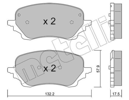 Комплект гальмівних колодок Metelli 22-1247-0