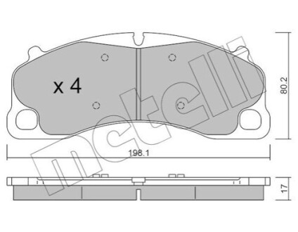 ПЕРЕДНІ ГАЛЬМІВНІ КОЛОДКИ Metelli 22-1256-0