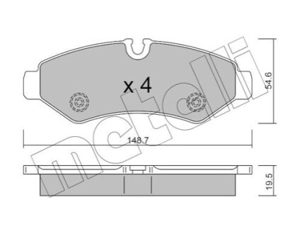 Комплект гальмівних колодок Metelli 22-1275-0