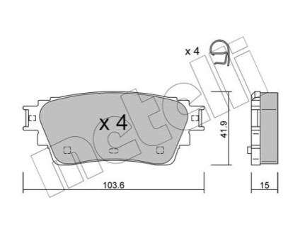 ЗАДНІ ГАЛЬМІВНІ КОЛОДКИ Metelli 22-1294-0