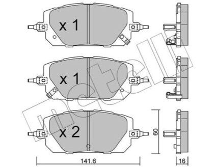 ПЕРЕДНІ ГАЛЬМІВНІ КОЛОДКИ Metelli 22-1295-0