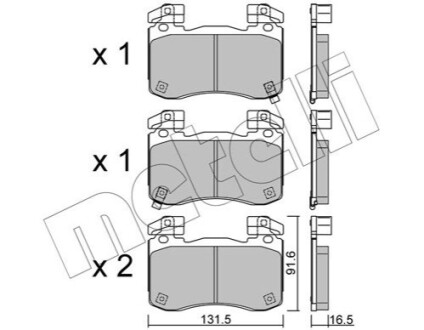 ПЕРЕДНІ ГАЛЬМІВНІ КОЛОДКИ Metelli 22-1306-0