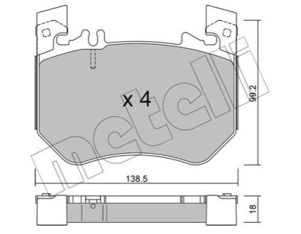 Колодки гальмівні (передні) MB S-class (W223) 20- (Brembo) Metelli 22-1311-0