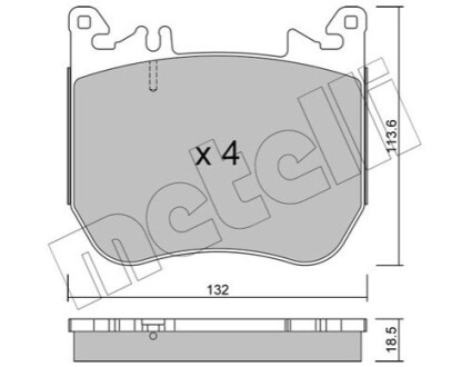 ПЕРЕДНІ ГАЛЬМІВНІ КОЛОДКИ Metelli 22-1312-0