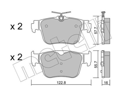 Комплект гальмівних колодок Metelli 22-1317-0