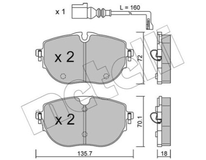 Комплект гальмівних колодок Metelli 22-1321-0