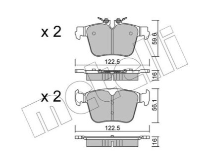 ЗАДНІ ГАЛЬМІВНІ КОЛОДКИ Metelli 22-1329-0