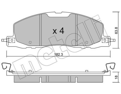 ПЕРЕДНІ ГАЛЬМІВНІ КОЛОДКИ Metelli 22-1330-0