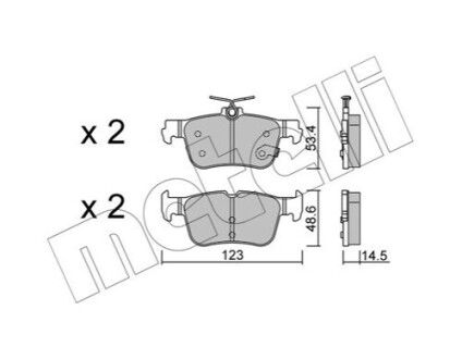 ЗАДНІ ГАЛЬМІВНІ КОЛОДКИ Metelli 22-1332-0