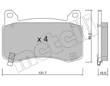 ПЕРЕДНІ ГАЛЬМІВНІ КОЛОДКИ Metelli 22-1333-0