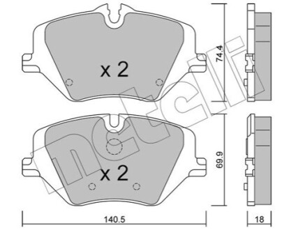 KLOCKI HAM.PRZOD Metelli 22-1354-0